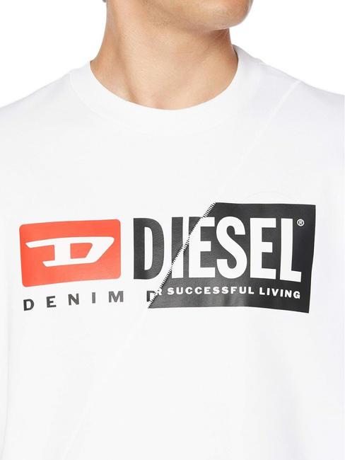 S-GIRK Sudadera de algodón con cuello redondo blanco - Sudaderas