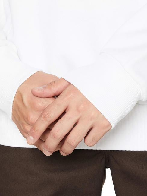 S-GIRK Sudadera de algodón con cuello redondo blanco - Sudaderas