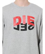 DIESEL S-GIRK Sudadera de algodón con cuello redondo gris - Sudaderas - 3