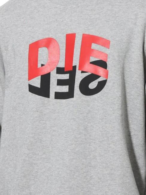 S-GIRK Sudadera de algod&oacute;n con cuello redondo gris - Sudaderas