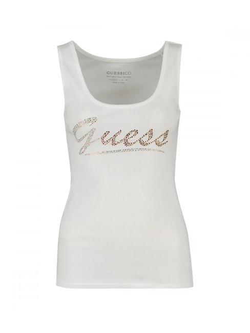 LOGO GLITTER Camiseta sin mangas de algod&oacute;n purwhite - camiseta