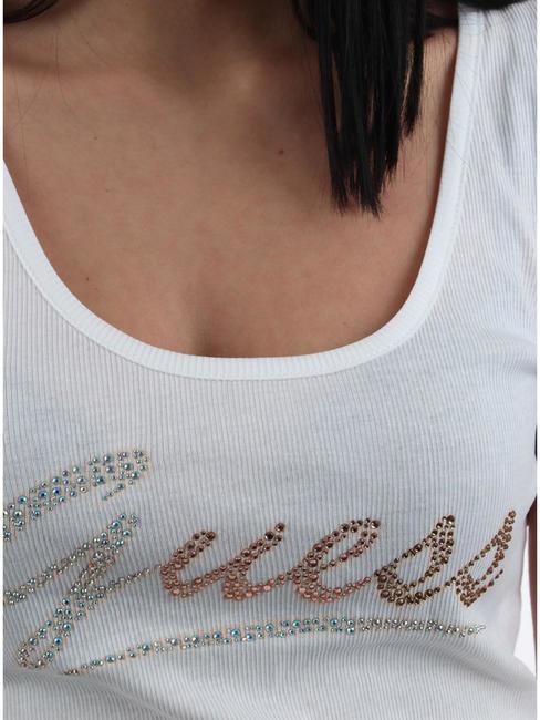 LOGO GLITTER Camiseta sin mangas de algod&oacute;n purwhite - camiseta
