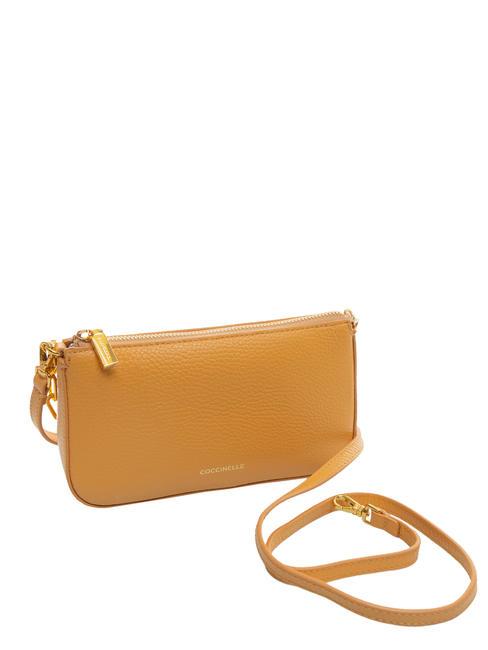 LILY Bolso mini de piel con asa de cadena albaricoque - Bolsos Mujer