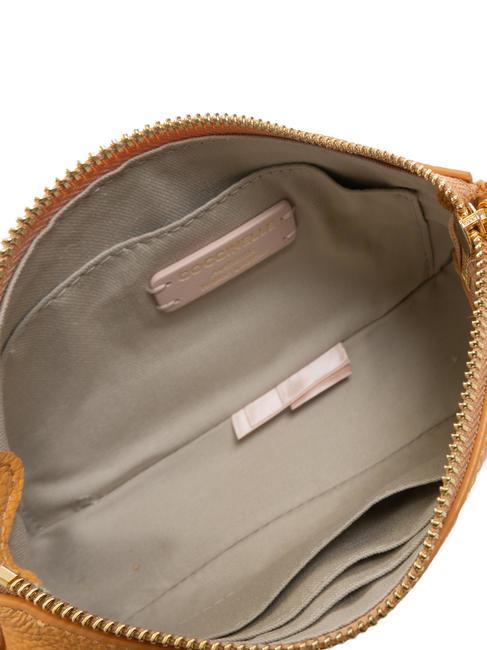 LILY Bolso mini de piel con asa de cadena albaricoque - Bolsos Mujer