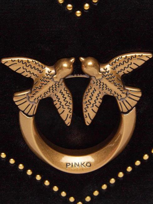 LOVE CLICK Bolso mini de terciopelo con tachuelas negro-oro antiguo - Bolsos Mujer