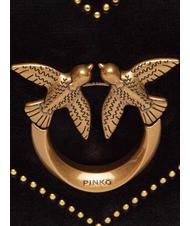 PINKO LOVE CLICK Bolso mini de terciopelo con tachuelas negro-oro antiguo - Bolsos Mujer - 4