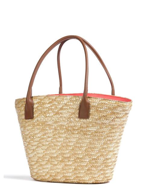 SEASHELL STRAW Bolsa de hombro CORAL - Bolsos Mujer