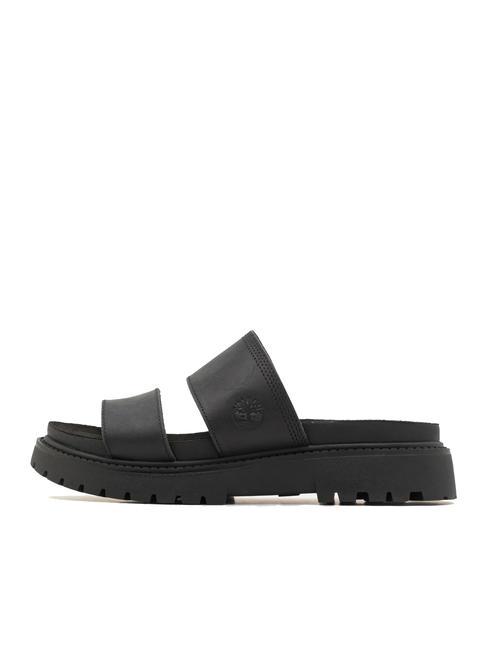 CLAIREMONT WAY Sandalia zapatilla de piel negro de grano completo - Zapatos Mujer