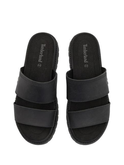 CLAIREMONT WAY Sandalia zapatilla de piel negro de grano completo - Zapatos Mujer