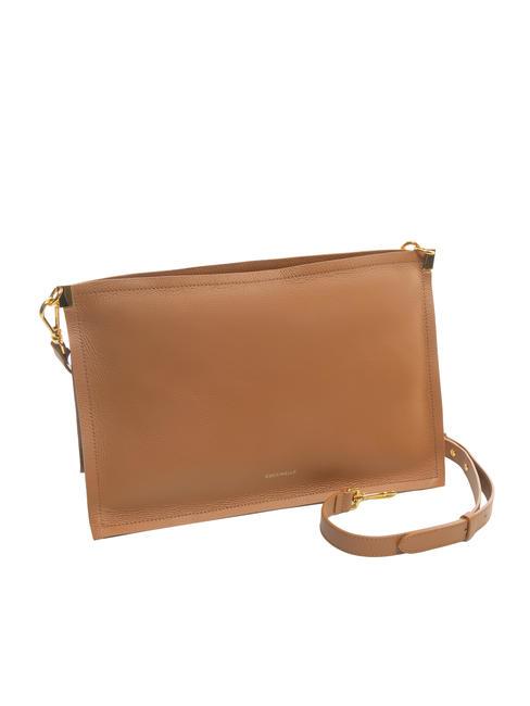 SNIP Bolso bandolera de piel martillada cuero/negro - Bolsos Mujer