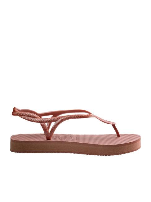 LUNA FLATFORM Sandalia tipo chancla con plataforma plana CROCO / ROSA - Zapatos Mujer