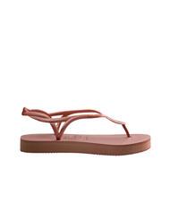 HAVAIANAS LUNA FLATFORM Sandalia tipo chancla con plataforma plana CROCO / ROSA - Zapatos Mujer - 2