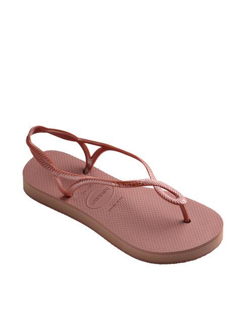 LUNA FLATFORM Sandalia tipo chancla con plataforma plana CROCO / ROSA - Zapatos Mujer