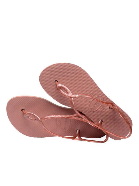 LUNA FLATFORM Sandalia tipo chancla con plataforma plana CROCO / ROSA - Zapatos Mujer