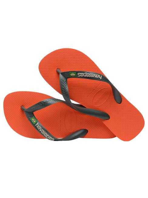 BRASIL LOGO Chanclas para hombre naranja atardecer - Zapatos unisex