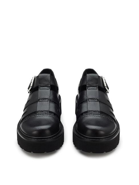 SLASH 4210 Escape de cuero recortado negro - Zapatos Mujer