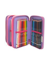 CAMOMILLA DREAMS&FLOWERS Estuche escolar 3 cremalleras con kit escolar RODAMINA ROJA - Estuches y Accesorios - 4