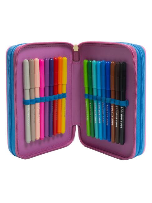 DREAMS&FLOWERS Estuche escolar 3 cremalleras con kit escolar negro - Estuches y Accesorios