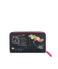 MINIPA' DON'T WORRY BE HIPPY Cartera grande con cremallera alrededor negro - Bolsas y accesorios  niños - 3