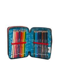 SJGANG EVER Estuche escolar 3 cremalleras con kit escolar ROJO - Estuches y Accesorios - 3