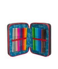 SJGANG EVER Estuche escolar 3 cremalleras con kit escolar ROJO - Estuches y Accesorios - 4