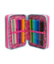 SJGANG EVER Estuche escolar 3 cremalleras con kit escolar RODAMINA ROJA - Estuches y Accesorios - 4