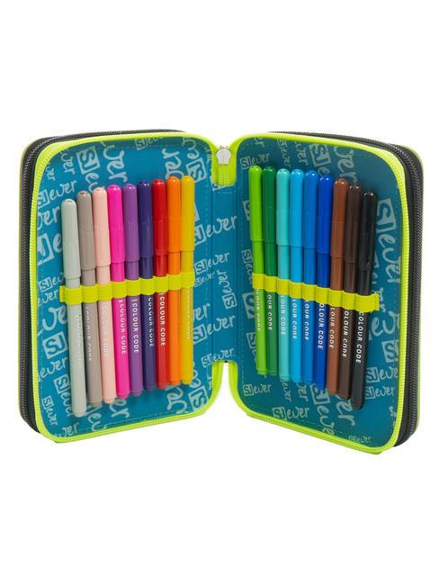 EVER Estuche escolar 3 cremalleras con kit escolar Bluedeep - Estuches y Accesorios