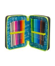 SJGANG EVER Estuche escolar 3 cremalleras con kit escolar Bluedeep - Estuches y Accesorios - 2