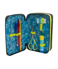 SJGANG EVER Estuche escolar 3 cremalleras con kit escolar Bluedeep - Estuches y Accesorios - 3