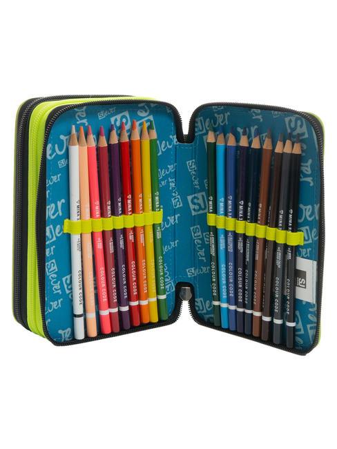 EVER Estuche escolar 3 cremalleras con kit escolar Bluedeep - Estuches y Accesorios