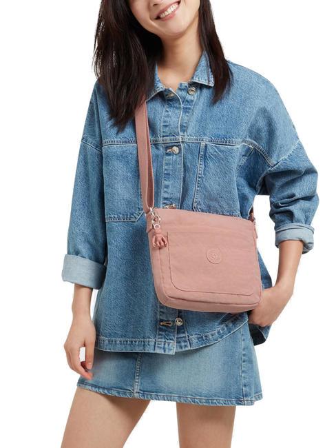 SEBASTIAN Bolso bandolera con bolsillo rosas tiernas - Bolsos Mujer