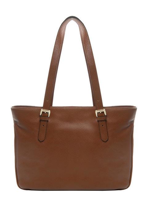 NORA Bolso shopping de piel marr&oacute;n - Bolsos Mujer