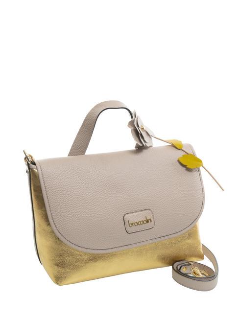 SARA Bolso malet&iacute;n de piel polvo/oro - Bolsos Mujer