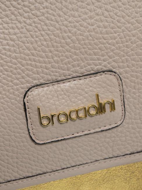 SARA Bolso malet&iacute;n de piel polvo/oro - Bolsos Mujer