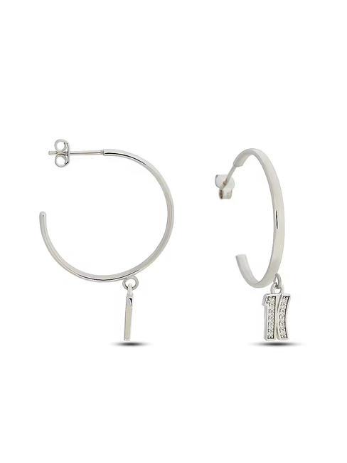 BROADWAY Pendientes circulares con colgante acero - Pendientes