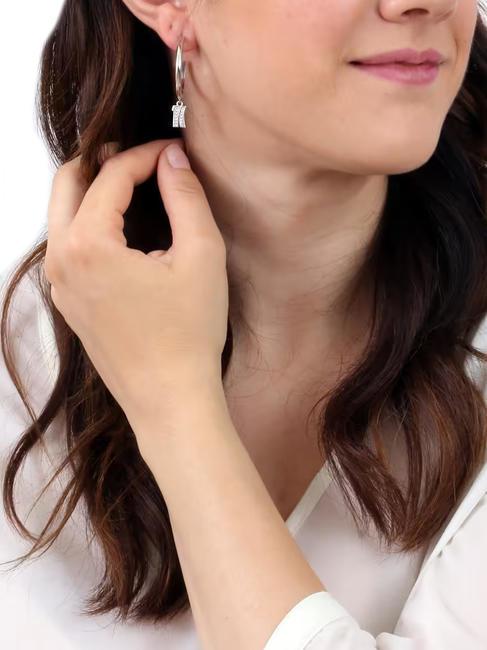 BROADWAY Pendientes circulares con colgante acero - Pendientes