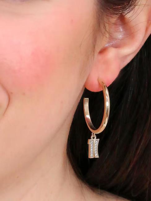 BROADWAY Pendientes circulares con colgante oro - Pendientes