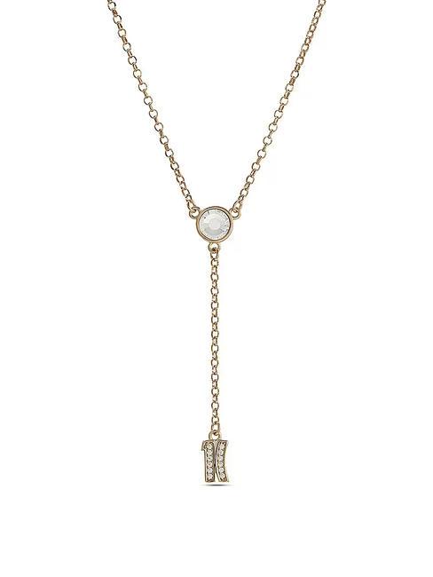 BROADWAY Collar con charm logo y circonitas oro - Collares