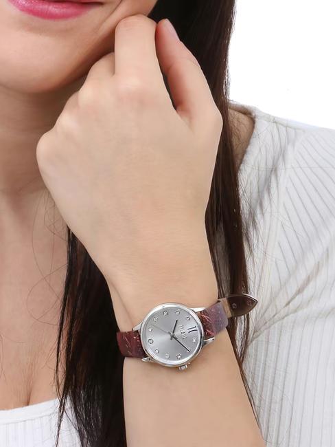 FORMENTERA Solo mira el tiempo rojo acero - Relojes