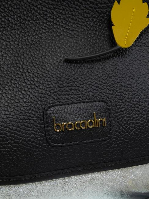 SARA Bolso malet&iacute;n de piel negro/plata - Bolsos Mujer