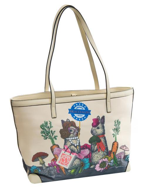 JENNIFER Bolsa de compras con estampado beige - Bolsos Mujer