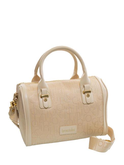 FONT Bolso de hombro jacquard beige - Bolsos Mujer