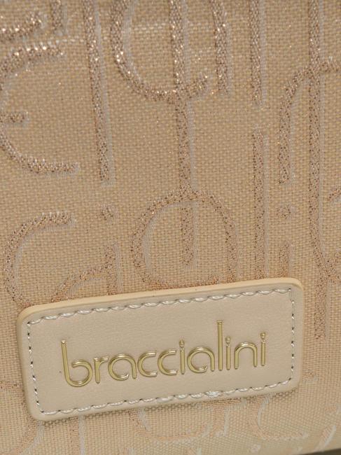 FONT Bolso de hombro jacquard beige - Bolsos Mujer