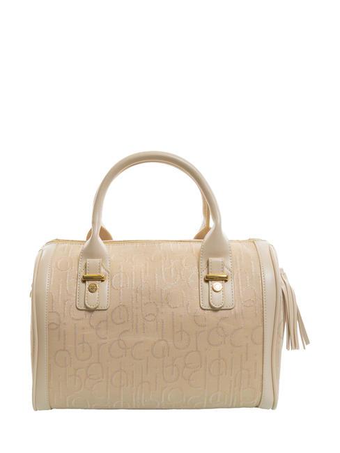 FONT Bolso de hombro jacquard beige - Bolsos Mujer