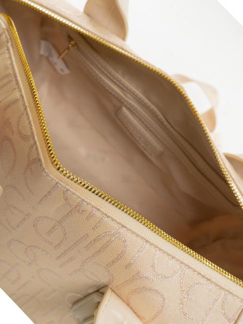 FONT Bolso de hombro jacquard beige - Bolsos Mujer