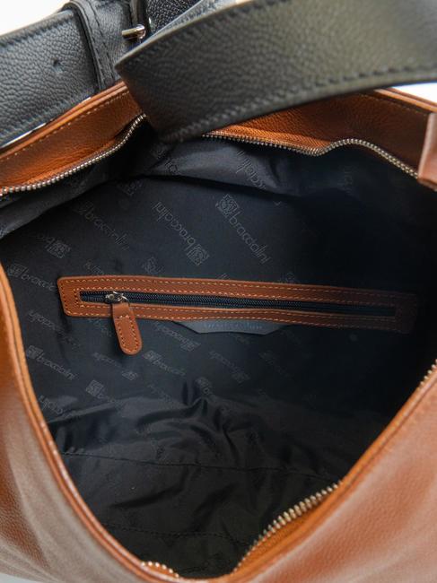 NAOMI Bolso de piel martillada marr&oacute;n - Bolsos Mujer