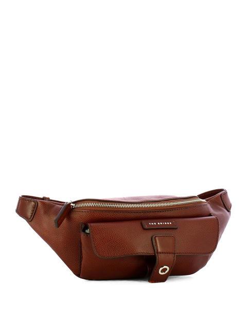 BIAGIO  Bolsa de cuero marrón 14/rutenio paladio - Riñoneras