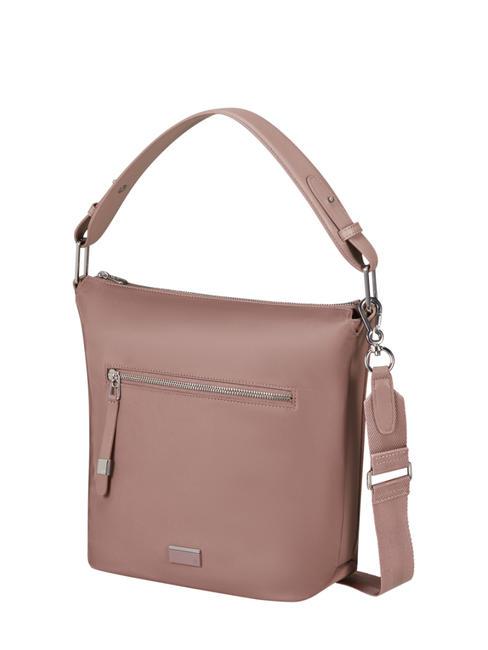 BE-HER Bolso bombonera mediano con bandolera ROSA ANTIGUO - Bolsos Mujer