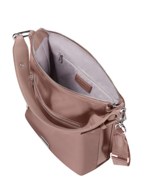 BE-HER Bolso bombonera mediano con bandolera ROSA ANTIGUO - Bolsos Mujer