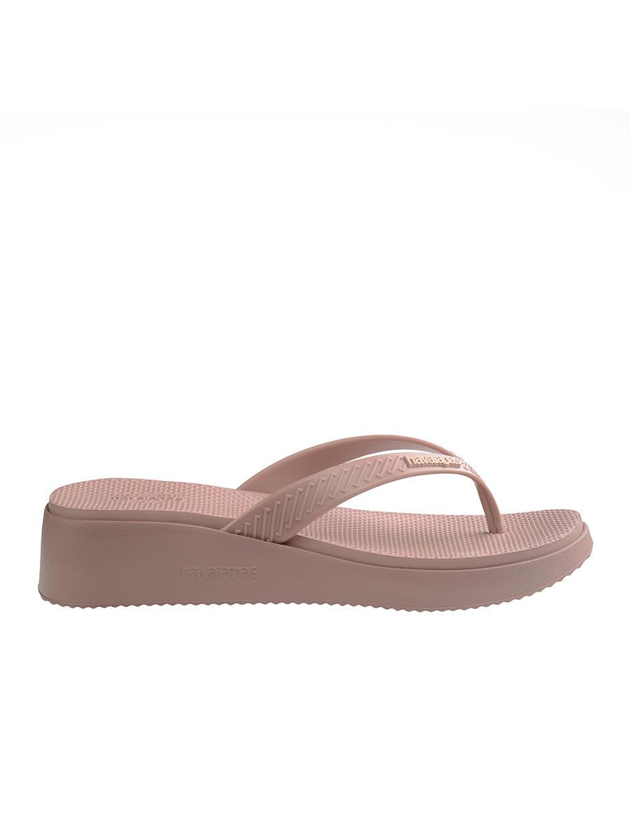 Havaianas High Platform Chanclas Con Cuña Croco Rosa ¡Compra A